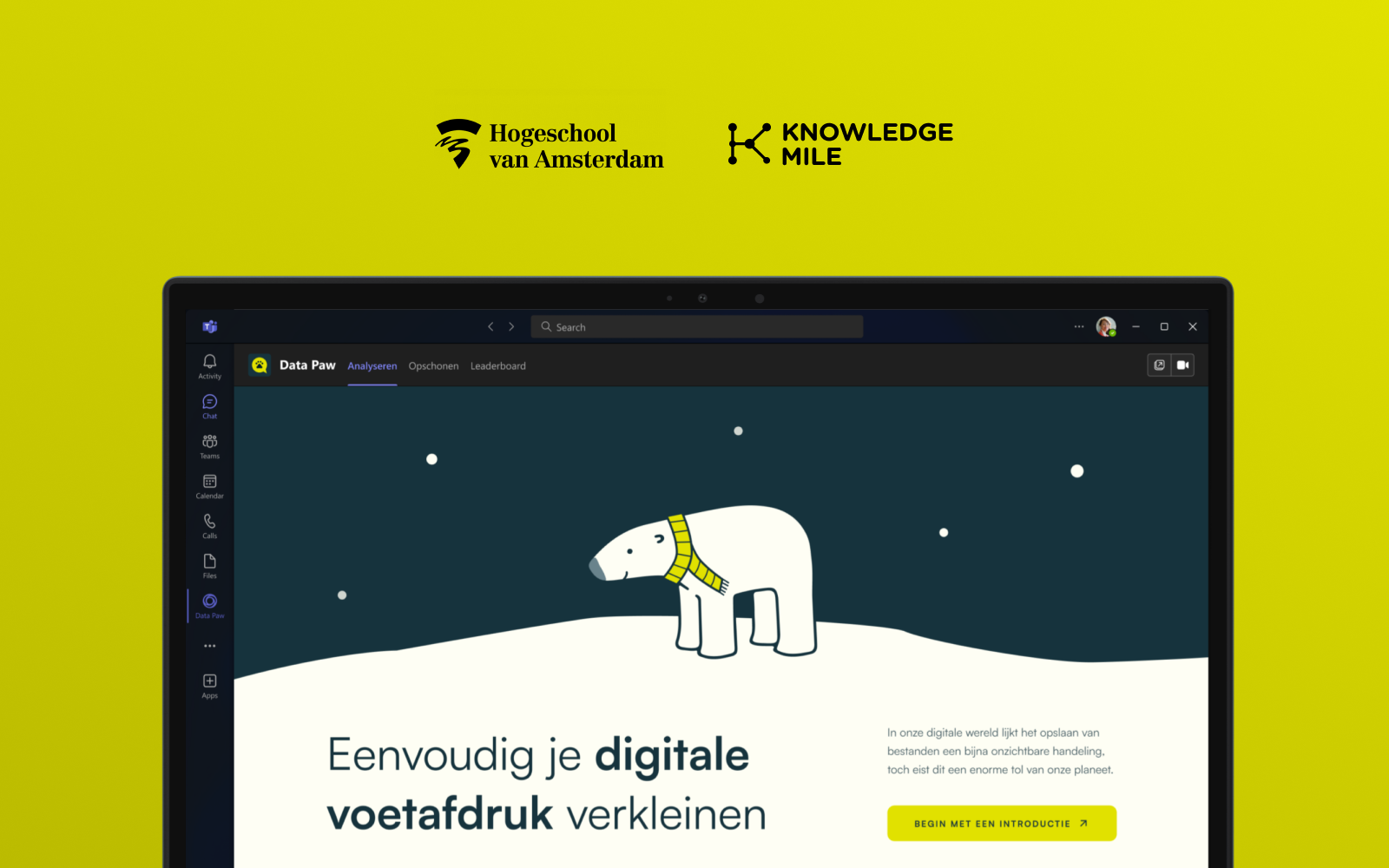 Data Paw interface schermen