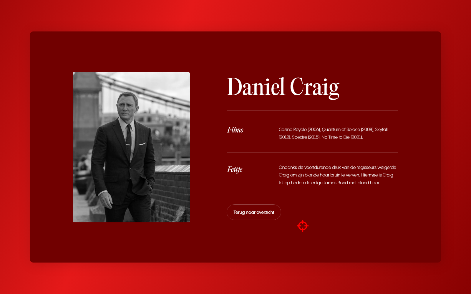 James Bond interface scherm