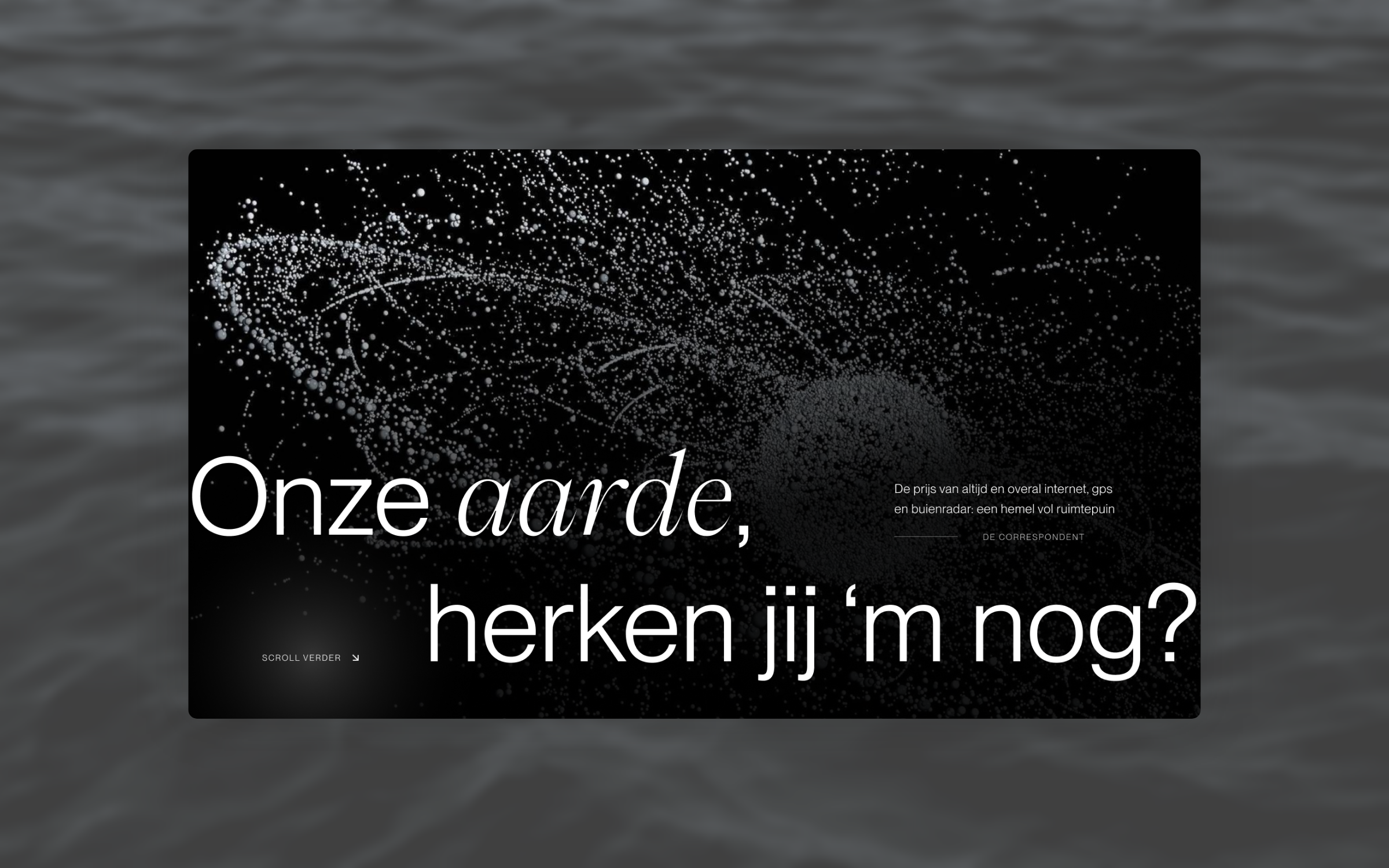 Een hemel vol ruimtepuin interface overzicht